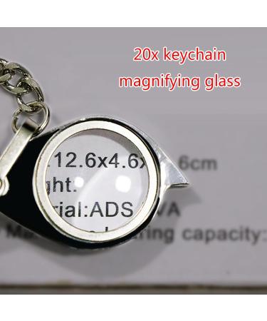 20X Pocket Magnifying Glass Hand-held with Key Chain Mini Folding Magnifier for Reading Inspection Mini Magnifier for Reading Key Chain Small Gift - Buy Online on GoSupps.com