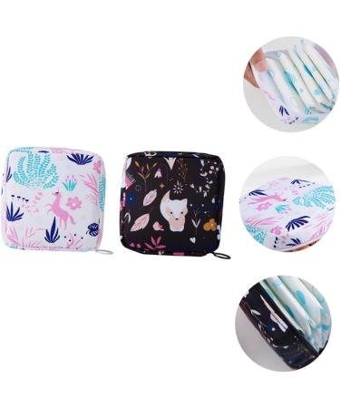Buy Lurrose 2 PCS Napkin Holder & Sanitary Napkin Storage Bag | Travel-Friendly Menstrual Pad & Coin Pouch for Women Black Nylon Mini Purse - Buy Online on GoSupps.com