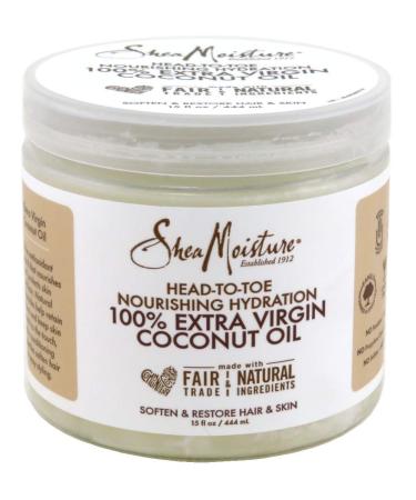 SheaMoisture Head-To-Toe Nourishing Hydration 100% Extra Virgin Coconut Oil 15 fl oz (444 ml)