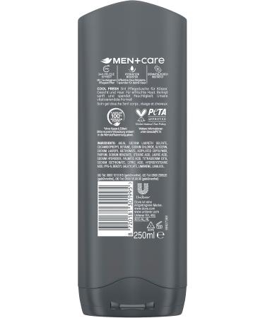  Italian Gourmet E.R. Dove Men+Care 3-in-1 Cool Fresh Body Wash for Body Face and Hair with 24-Hour Care Effect 6 x 250 ml + Polpa Italian Gourmet 400 g - Buy Online on GoSupps.com