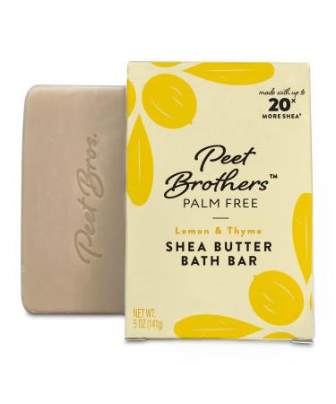 Peet Bros. | Shea Butter Moisturizing Soap Bar | Always Palm Oil-Free | 5 oz - Lemon & Thyme Lemon & Thyme 5 Ounce (Pack of 1)