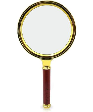 Portable Handheld Magnifier 5pcs 10X Imitation Wooden Handle Reading Aid Mirror for The Elderly 60/70/80/90/100mm Full of Stars - Buy Online on GoSupps.com
