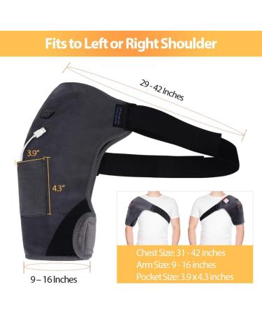 Comfheat USB Heated Shoulder Wrap - 3 Heating Settings for Rotator Cuff Pain Relief - Buy Online on GoSupps.com