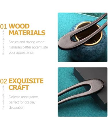 FRCOLOR U-shaped Hairpin Girls Hair Accessories Bridal Hair Accessories Hair Fork 4 Prong Hair Accessories for Girls U Shaped Hair Clips for Girls Bun Hair Holder Bride French Hair up Wood - Buy Online on GoSupps.com