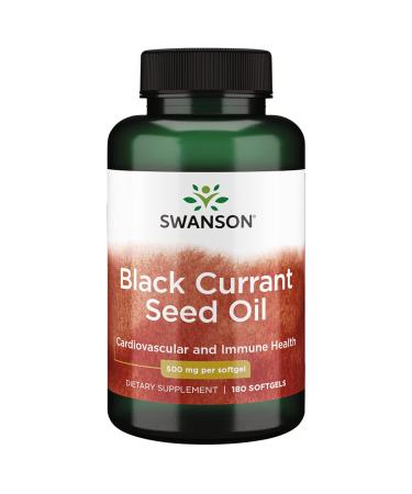 Swanson Black Currant Seed Oil - Herbal Supplement Promoting Immune System & Heart Health Support - Natural Formula Supporting Joints Health - (180 Softgels, 500mg Each) - Buy Online on GoSupps.com