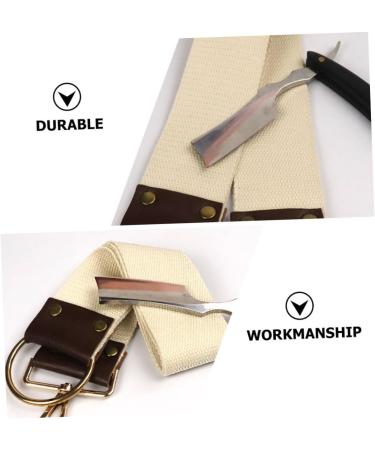 Frcolor 2 STK Razor Blade String Strips - Double-Sided Cotton Linen Grinding Cloth for Shaving - 52.8x4.8cm - Beige - Perfect for International Shipping - Buy Online on GoSupps.com