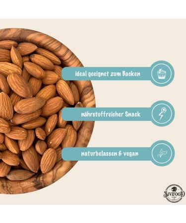 SIVIFOOD Natural Whole Almonds 500g - Natural Raw Almonds Without Shell Natural Raw Almonds Snack Nuts Vegan Almonds - Buy Online on GoSupps.com