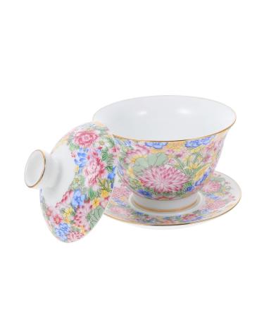 Zerodeko Household Teaware 1 Set with Household Ceramic Style Delicate Traditional Cup Saucer Lid Ware Kungfu Teacup Fu Mug