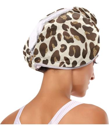 Leopard Hair Drying Towels for Women 2 Pack Microfiber Hair Turban for Effortless Wet Hair Drying - Buy Online on GoSupps.com