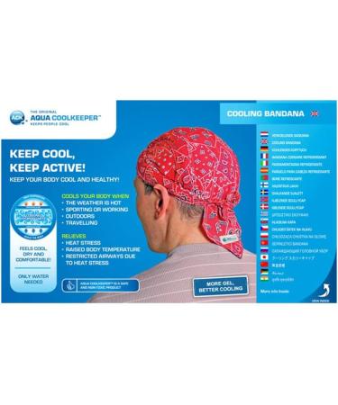 Cooling Bandana | Cold Headscarf | Red Western Running Cap | Ideal for Hiking & Sports | Universal Size for Adults - Buy Online on GoSupps.com