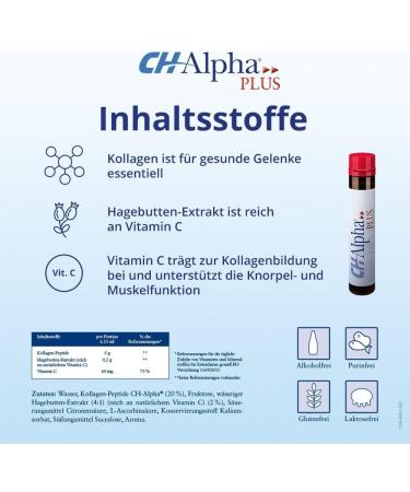 Ch-Alpha Plus 30 Ampoules - Dietary Supplement for Chronic Joint Symptoms - Vitamin C for Flexible and Healthy Joints in Netherlands - Buy Online on GoSupps.com