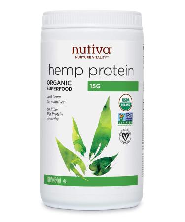 Nutiva Organic, Cold-Processed Hemp Protein from non-GMO, Sustainably Farmed Canadian Hempseed, 15 G, 16 Ounces