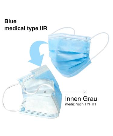 Cherish Mundsprung Medical Masks - EN 14683 Certified Blue One-Way Face Masks (50 Pack) for Optimal Protection - Buy Online on GoSupps.com