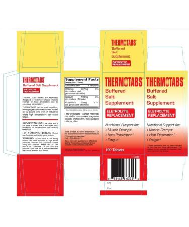 Buy Thermotabs Salt Supplement - Buffered 100 Tablets | Pack of 3 for Best Prices - International Shipping Available - Buy Online on GoSupps.com