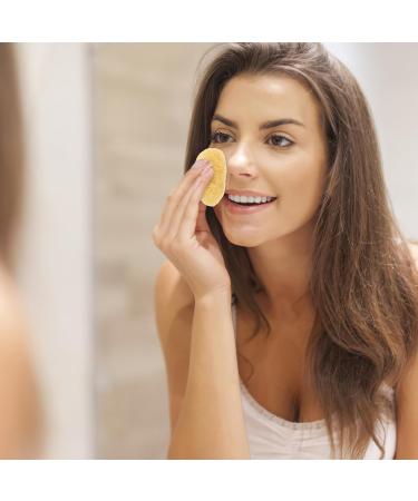 Baluue Natural Facial Sponge Round Cleansing Sponge Cosmetic Removal Sponge Portable Sponge for Facial Cleansing Exfoliating Makeup Removal - Buy Online on GoSupps.com
