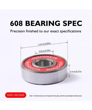 DEEPDREAM 608 ZZ Skateboard Bearings 20 Pack - Sackorange 608zz Double Shielded Miniature Ball Bearings (8x22x7mm) - Red - Buy Online on GoSupps.com