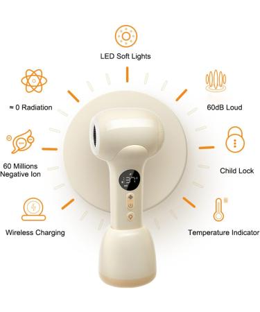 Portable Cordless Hair Dryer Rechargeable Blow Dryer w/LED Lights & LCD Display 10000mAh Battery Powered Travel Hair Dryer for Outdoor/Indoor - Buy Online on GoSupps.com