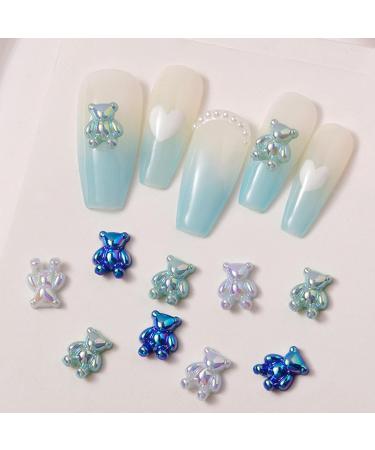 FEIlei 5PCS Cute Bear Nail Rhinestones Resin Bear Nail Gems Gummy Bear Nail Charms - Buy Online on GoSupps.com