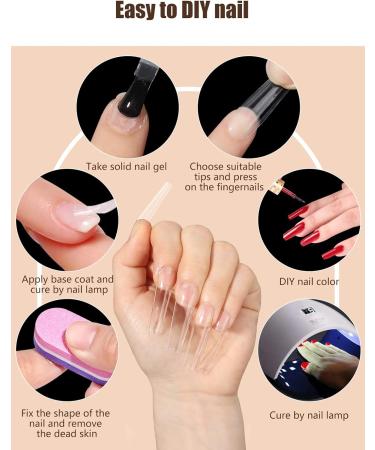 Deciniee Clear Nail Tips 550Pcs - Professional Extra Long Tapered Nail Tips for Acrylic Extensions | 11 Sizes Square False Nails Kit for Salon & Home DIY - Buy Online on GoSupps.com