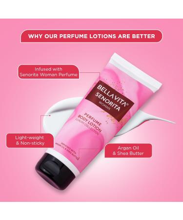 Buy Bella Vita Luxury Senorita Perfume Body Lotion 200ml - Nourishing Hydrating Soft Skin with Argan Oil & Shea Butter - International Shipping Available - Buy Online on GoSupps.com