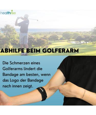 Health Rise 2 Set Tennis Elbow Brace - Black & Blue | Unisex Elbow Support for Tennis & Golfer's Elbow with German Instructions - Buy Online on GoSupps.com
