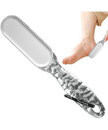 Meindin Pumice Stone Foot File | 2 in 1 Foot Rasp for Cracked Heel - Dead Skin Removal Professional Scrubber Callus Remover Multi Purpose Pedicure Tools Transparent Gray - Buy Online on GoSupps.com
