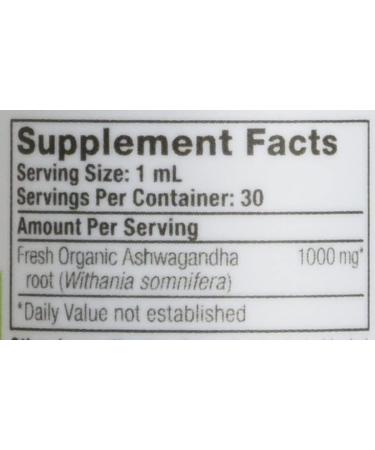 Organic Oregon's Wild Harvest Ashwagandha Fresh 1:1 Herbal Supplement - 1 fl oz - Buy Online on GoSupps.com