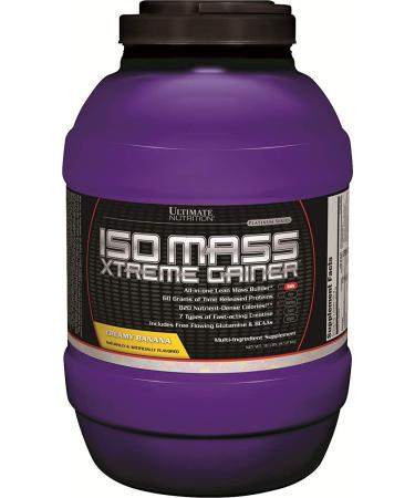 Ultimate Nutrition ISO Mass Xtreme Gainer Isolate Protein Powder with Creatine - Weight Gain Serious Lean Muscle Mass with 60 Grams of Protein Banana 30 Servings