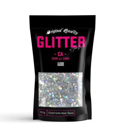 3mm Silver Holographic Stars Premium Glitter 50g / 1.75oz Multi Purpose Shape Glitter STAR 3mm Silver Holographic