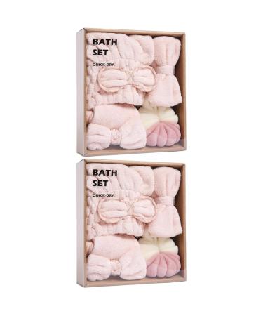 Healeved 2 Sets Dry Hair Towel Set Body Towel Body Wash Wipes Bathroom Supplies Body Sponge Pink Twisted Yarn 1 g (Pack of 1) Pinkx2pcs