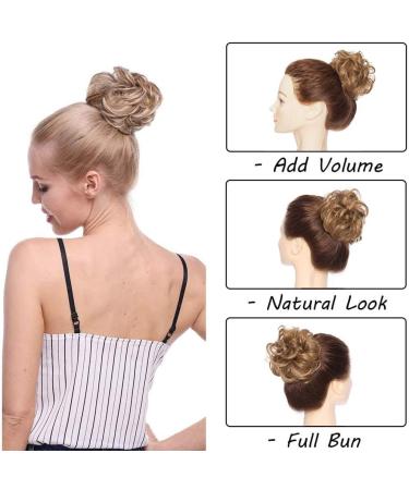 Sandy Brown Synthetic Messy Curly Hair Bun Extension - Updo Donut Hairpiece for Women - Buy Online on GoSupps.com