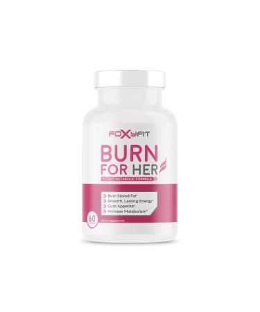 Burn for Her Weight Management Supplement for Women by Foxy Fit — White Willow Bark, Theacrine, and Green Coffee Extract (60 Capsules)
