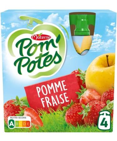 POM'POTES - Apple and Strawberry Compote 360G - (Pack of 4) - Buy Online on GoSupps.com