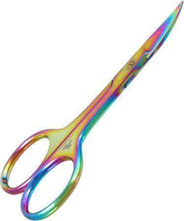 Nail Scissors Cuticle Scissors Eyebrow Scissors Trimming Scissor for Nails and Cuticle Multi-Purpose Manicure Scissors for Men and Women (Nail Scissors) (Titanium Rainbow) - Buy Online on GoSupps.com