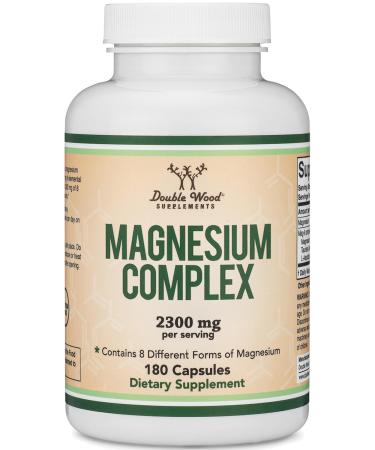 Magnesium Complex Supplement 180 Capsules (426mg Elemental Magnesium Provided by 2,300mg of Eight Different Forms of Magnesium) MAG-8 Provides 100% Daily Recommended Value of Magnesium by Double Wood