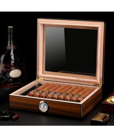 Cigar Boxs Humidors Delicate Cehumidor Men Cigar Box Glass Top Dual Zstorage Cigar Case Simple Cigar Desktop Box with Hygrometer Humidifier Portable 1 Pack Small - Buy Online on GoSupps.com