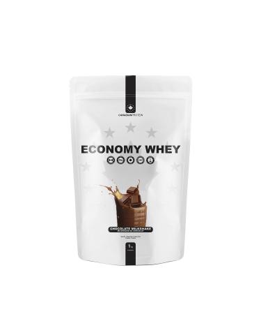 Canadian Protein Economy Whey 21g of Protein | 1 kg of Chocolate Milkshake Flavoured Low Carb Keto Friendly Workout Recovery Protein Shake Chocolate 1 kg
