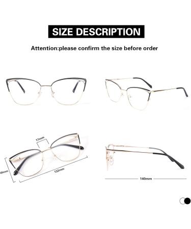 Cateye Blue Light Blocking Glasses for Women | Anti Eyestrain Computer & Gaming Glasses with Metal Frame - Buy Online on GoSupps.com