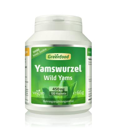 Yams root (Wild Yams) 450 mg high -dose extract (at least 20% diosgenin) 120 capsules vegan - without artificial additives.Without genetic technology.Vegi capsules. - Buy Online on GoSupps.com