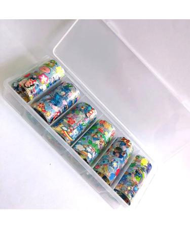 Cute Cartoon Nail Art Stickers - 6 Rolls Foil Transfer Decals for Women, Kids, and Girls | 3D Anime Designs for DIY Acrylic Nails Decoration - Buy Online on GoSupps.com