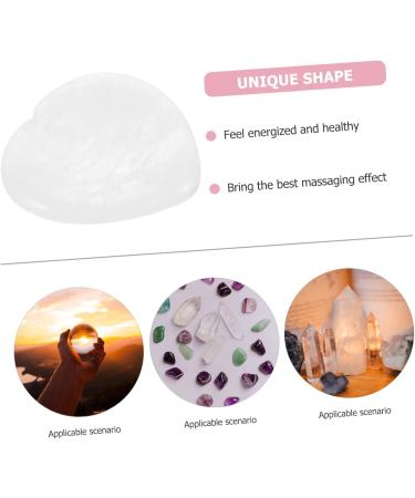 FRCOLOR Heart-Shaped Massage Stone - Relaxing Worry Stone & Scraping Tool - Portable White 4x4cm - Buy Online on GoSupps.com
