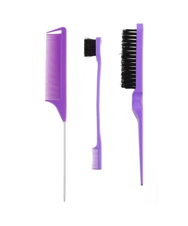 Lot de 3 peignes de beaut 3 pi ces pour cheveux peigne queue pour les voyages les femmes les b b s les enfants les femmes les b b s et les enfants violet
