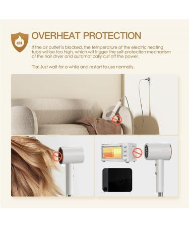 Bestauty Professional 2000W Hair Dryer with Diffuser - Fast Drying Lightweight Hairdryer for Women - 2 Speed Settings & Cool Button - Ideal for Travel/Business - Pearl White - Buy Online on GoSupps.com