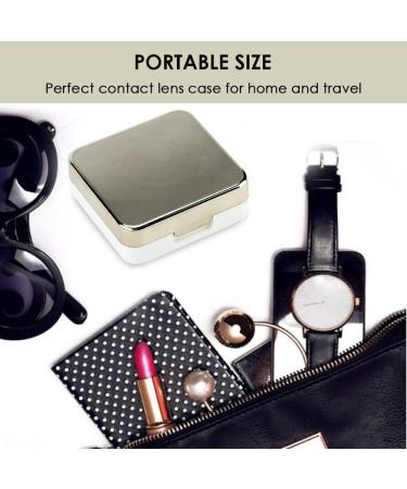 Semme Gold Contact Lens Container - Eye Care Travel Kit with Mirror Holder & Soak Case - Buy Online on GoSupps.com