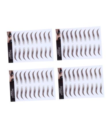 Hemoton 4pcs Eyebrow Stickers Tatoo Eyebrow Makeup Eyebrow Trimming 4 Transfer Paper with Soy Ink
