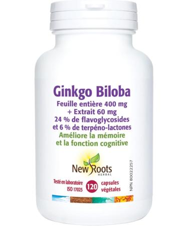 New Roots Herbal - Ginkgo Biloba 120 Capsules - Whole Leaf 400mg and Extract 60mg - Helps to Enhance Cognitive Function and Memory in an Aging Population - Helps to Support Peripheral Circulation 120 count (Pack of 1) - Buy Online on GoSupps.com