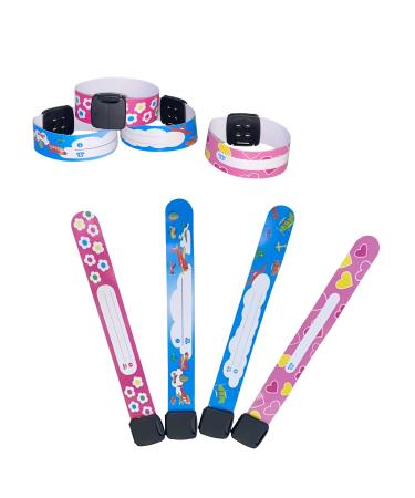 Emergency bracelet children 4 pieces sos bracelet children bracelet children phone number emergency bracelet SOS bracelet waterproof reusable security ID bracelet for young girls toddler baby