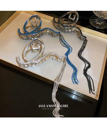 Hair accessories for women banana clips hair Claws Clips Hair Accessories Letter Q Tassel Hairpin Back Head Curling Large Metal Shark Claw Clip Temperament Hair Accessories Female Gold-color (Color : - Buy Online on GoSupps.com