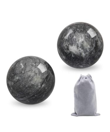 Coolrunner 2'' Marble Dark Grey Baoding Balls Chinese Health Stress Relieve Hand Exercise Hand Massage Hand Balls