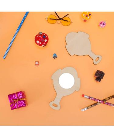 Beavorty 10pcs Crafts Mirrors Handheld Princess Mirror Toy Mini Painting Mirror Birthday Present Diy Wood Mini Mirror Late Handmade Toys Kids Puzzle Unbreakable Child Wooden - Buy Online on GoSupps.com